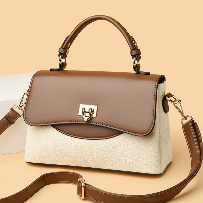 Women's Fashion Contrast Color Trendy Large Capacity Handbags