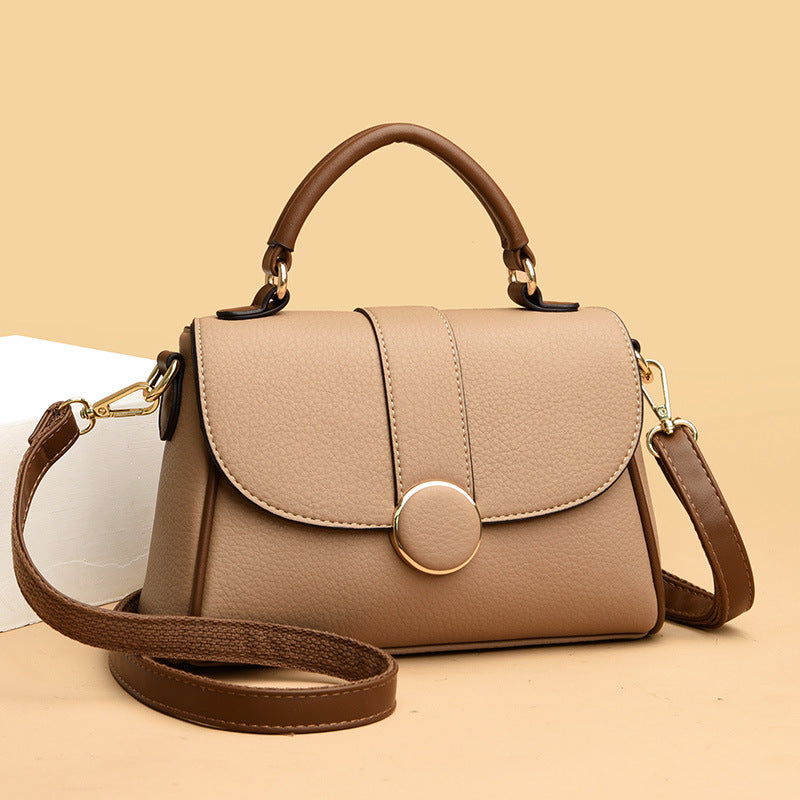 Women's Summer Color Contrast Patchwork Fashion Soft Shoulder Bags
