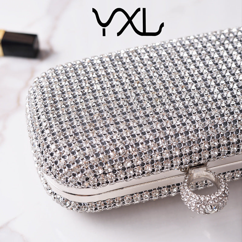 Women's Rhinestone Sier Big Diamond Party Noble Evening Bags