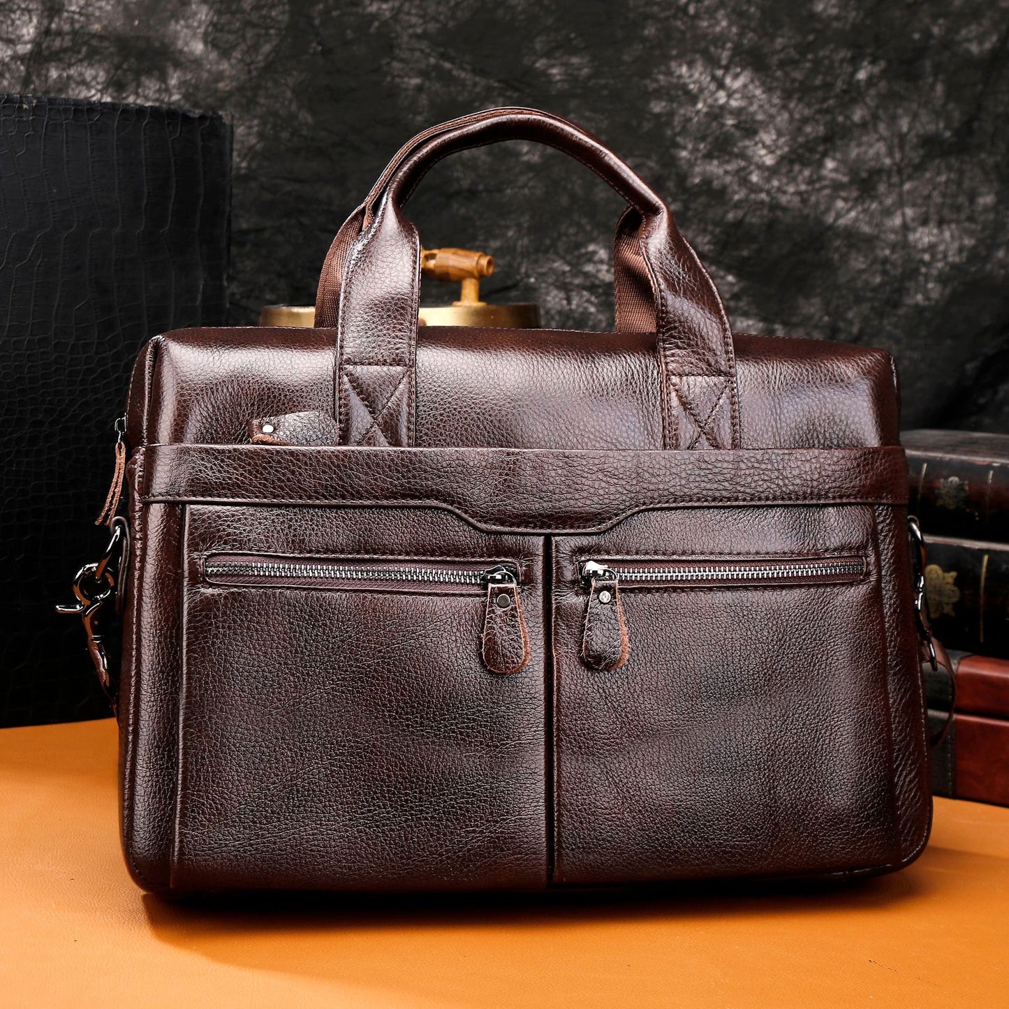 Men's Top Layer Cowhide Large Capacity Fashion Men's Briefcases