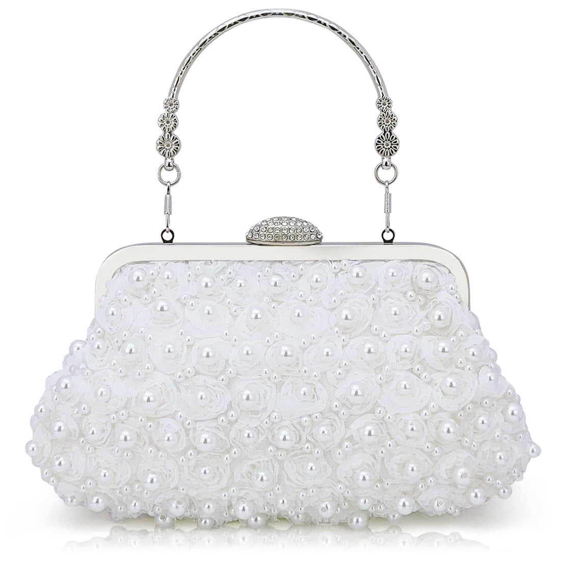 Women's Retro Pearl Dinner Beaded Clutch Wedding Evening Bags