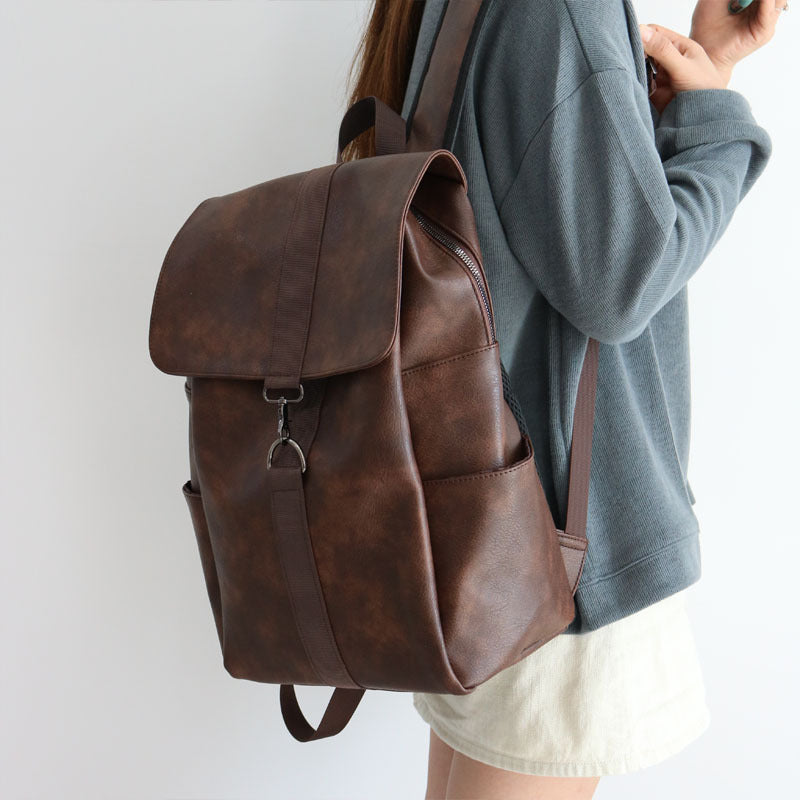 Women's Textured Korean High Style Campus College Backpacks