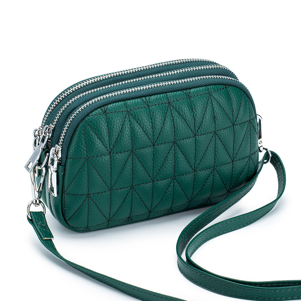 Women's Soft Leather Fashion Genuine Leisure Embroidery Crossbody Bags