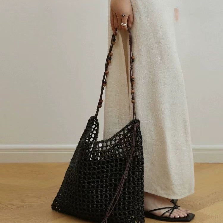 Women's Summer Vacation Style Straw Hand-woven Raffia Shoulder Bags