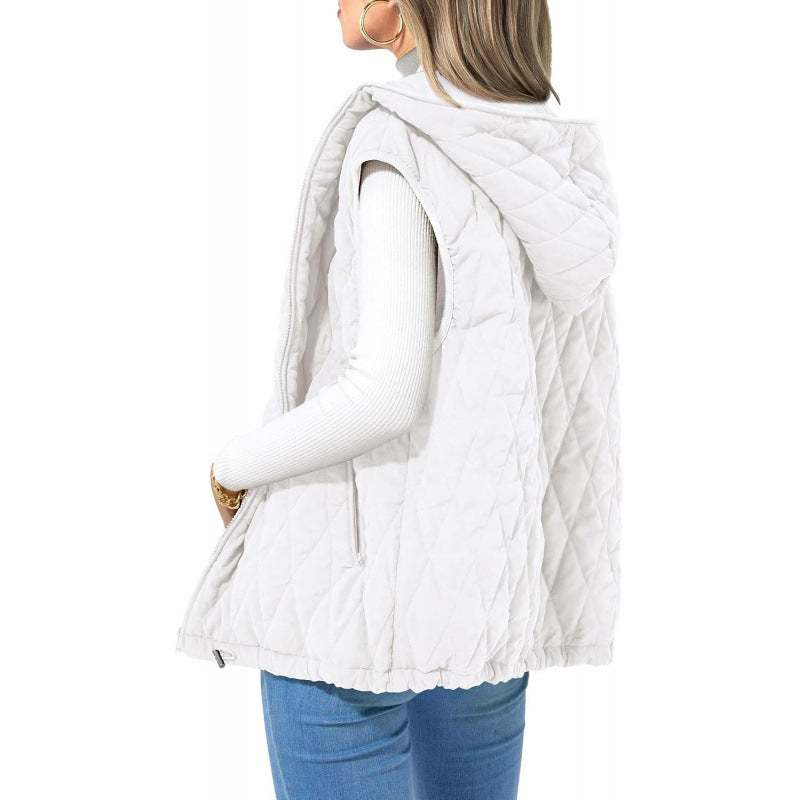Ladies Hooded Waistcoat Light Cotton Outside Vests