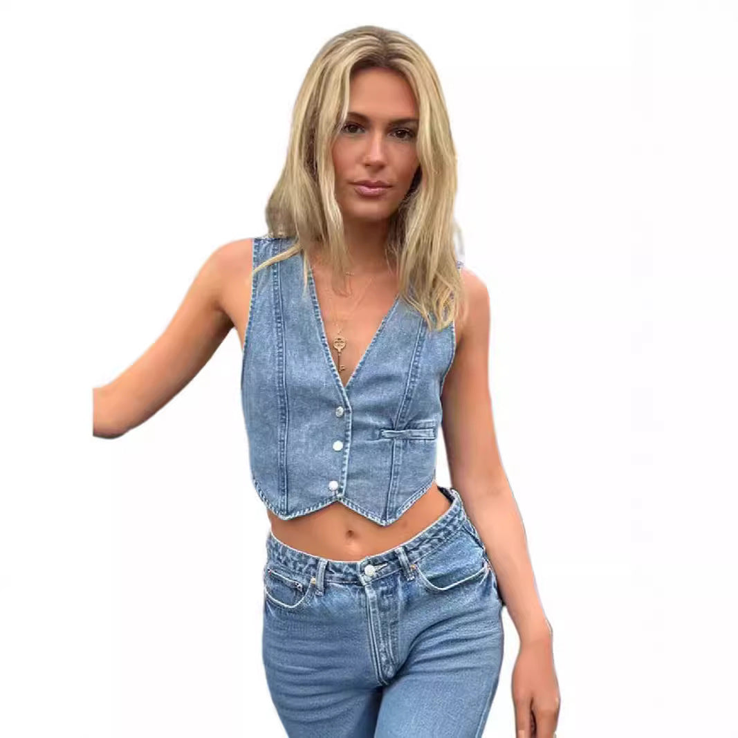 Women's Classic Fashion Casual Denim For Vests
