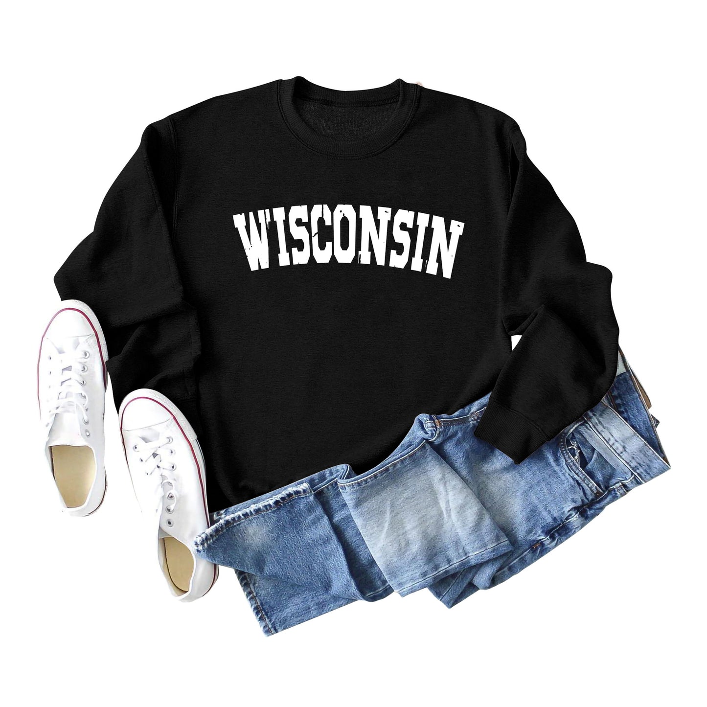 Women's Shirt Letter Print Casual Loose Round Sweaters
