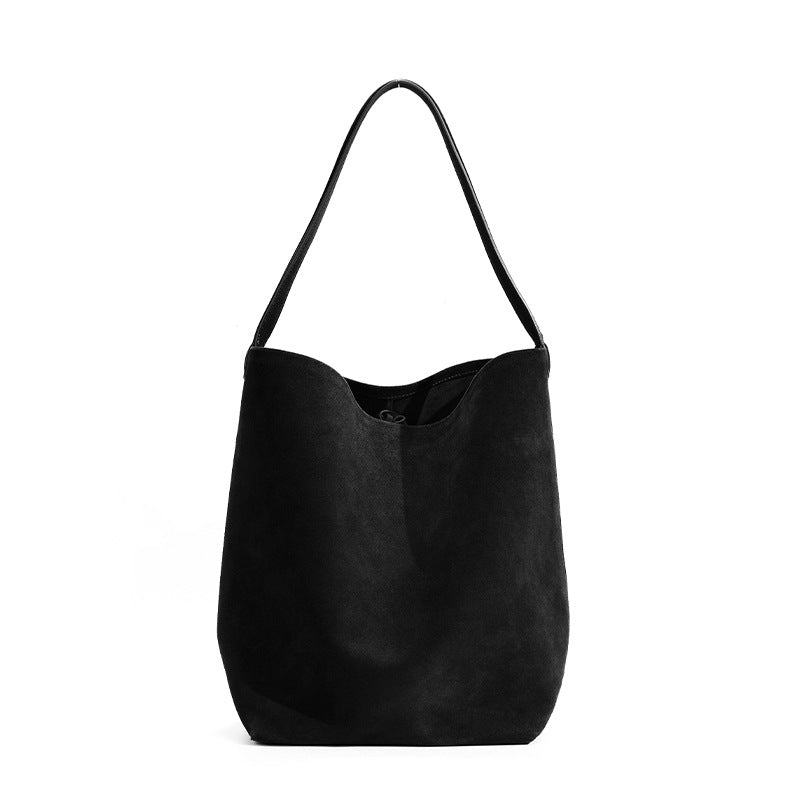 Women's Minority Portable Solid Color Commute Large Bucket Bags