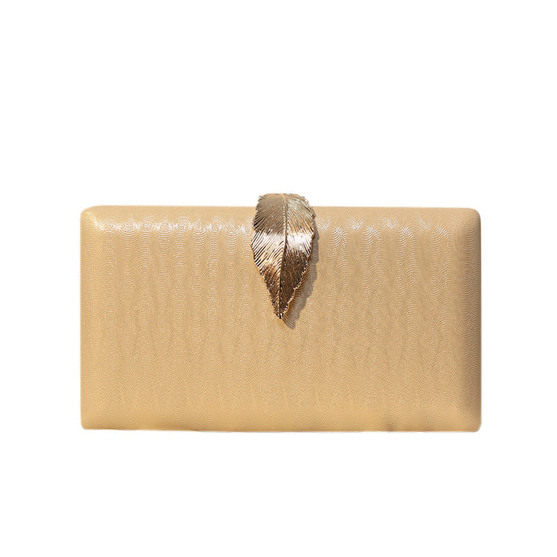 Women's Metal Leaf Dinner Printed Texture Clutch Evening Bags