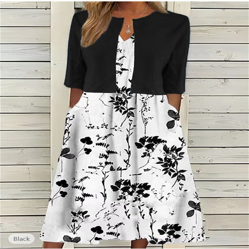 Women's Mature Elegant Long Two-piece Set Dress Dresses