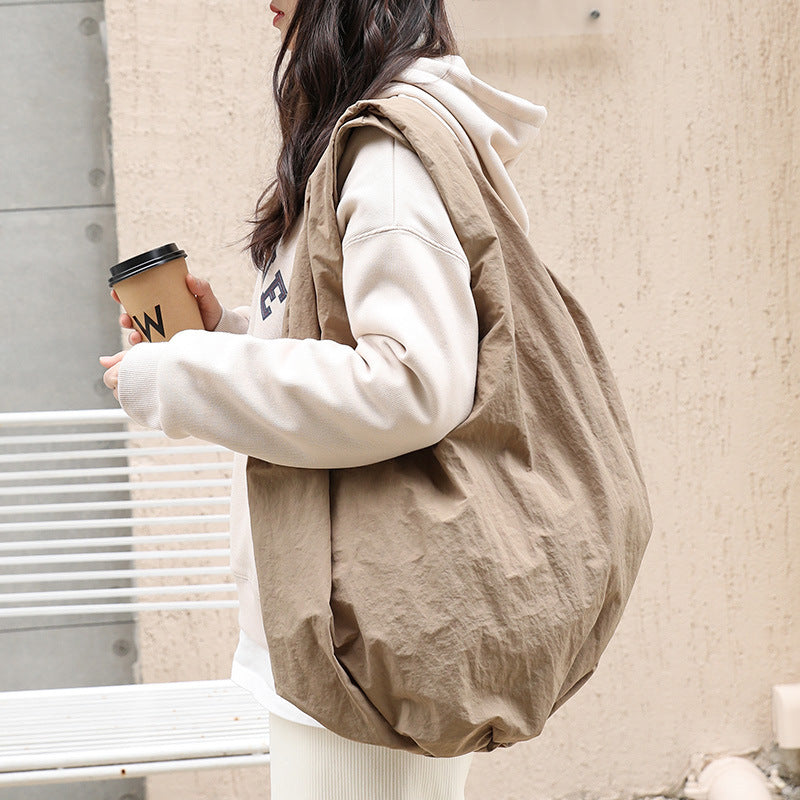 Women's Korean Style Pleated Cloud Retro Canvas Fashion Bags