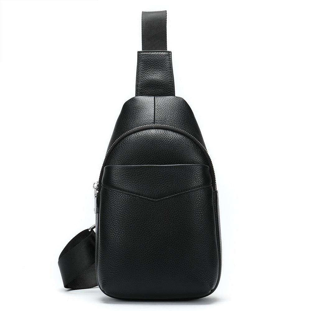 Men's Leather First Layer Trendy Large Capacity Men's Chest Bags
