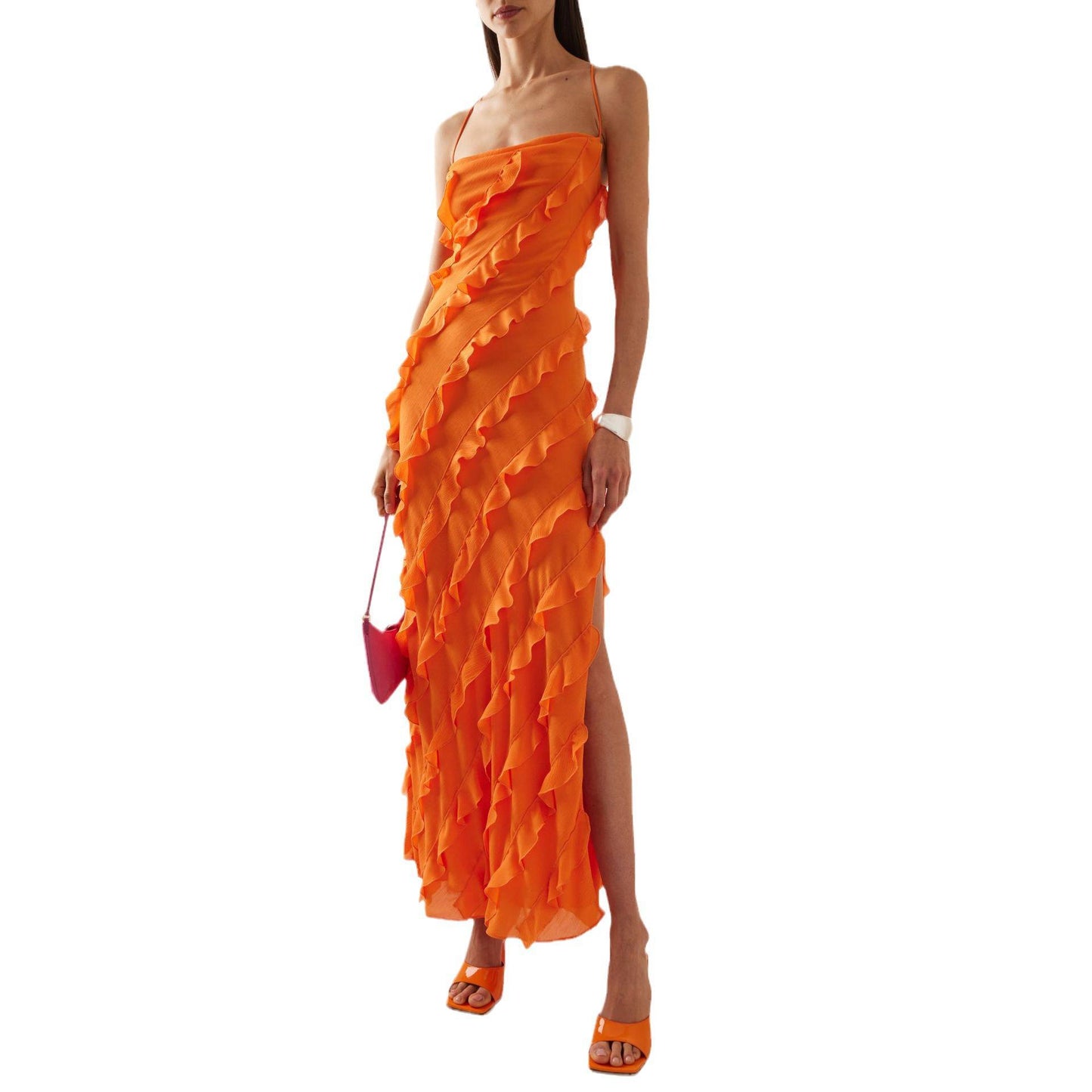 Summer Dress Elegant Wooden Ear Suspender Dresses
