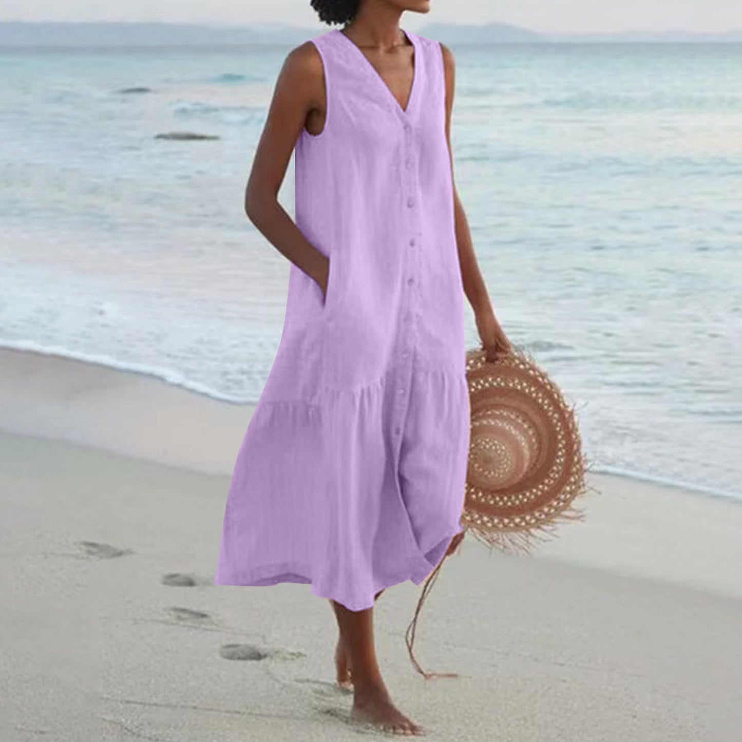 Cotton Strap Type Temperament Commute Trendy Dress Dresses