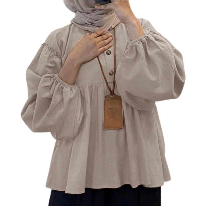 Women's Muslim Wear Simple Loose Fitted Waist Clothing