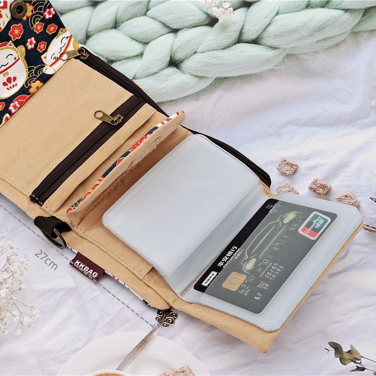 Women's & Men's Creative Cartoon Printing Denim Canvas Simple For Ladies Wallet