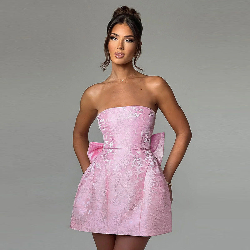 Women's Summer Fashion Style Elegant Sexy Jacquard Dresses