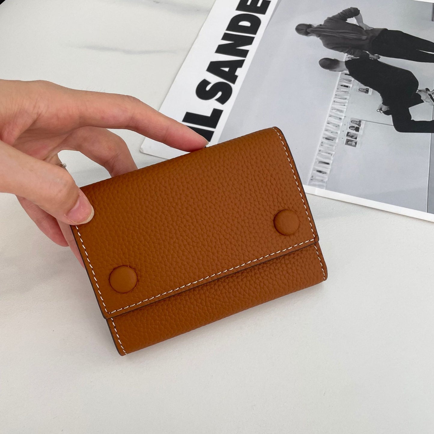 Women's Peas For Genuine Leather Contrast Color Ladies Wallets