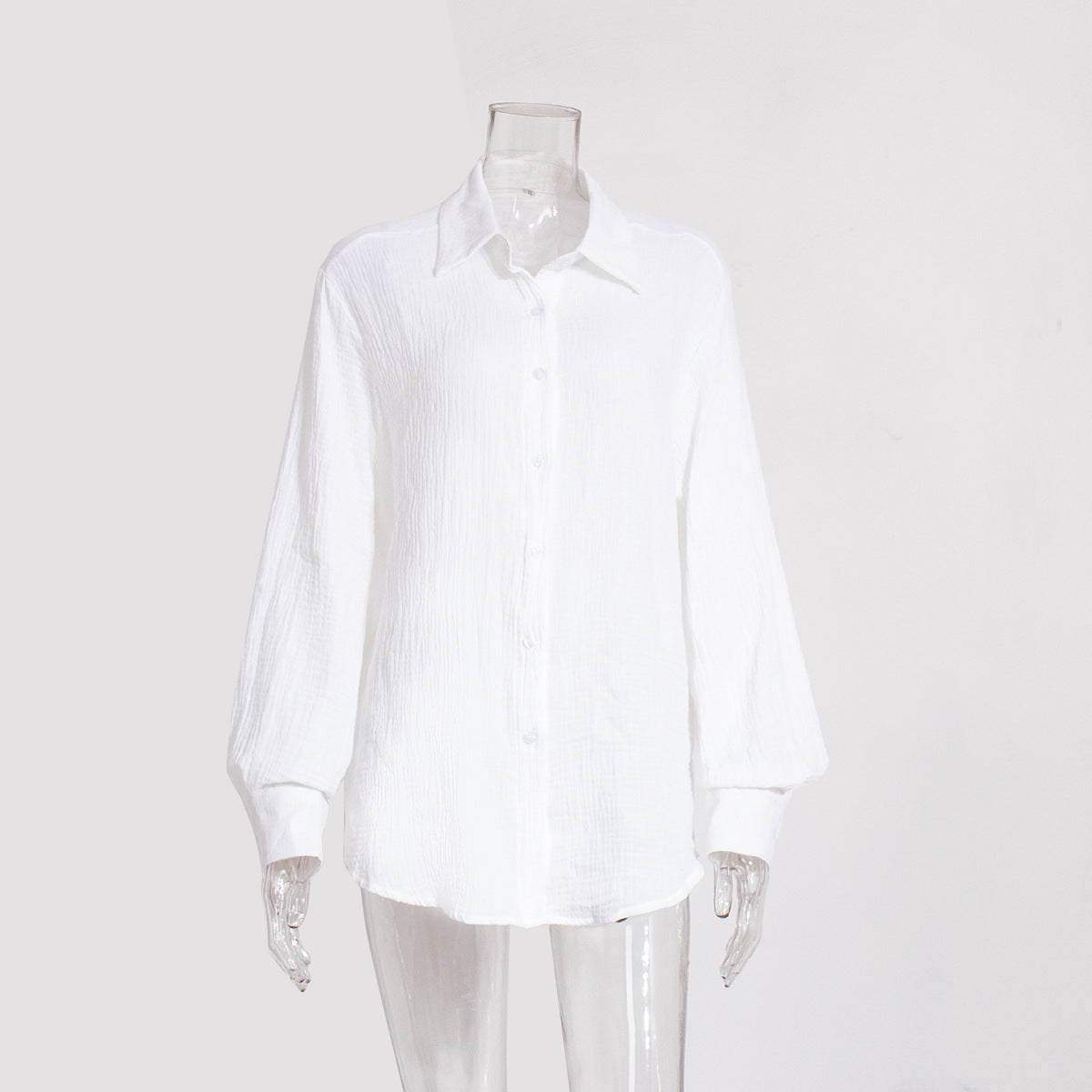 Cotton Crepe Shirt Spring Comfortable Loose Blouses