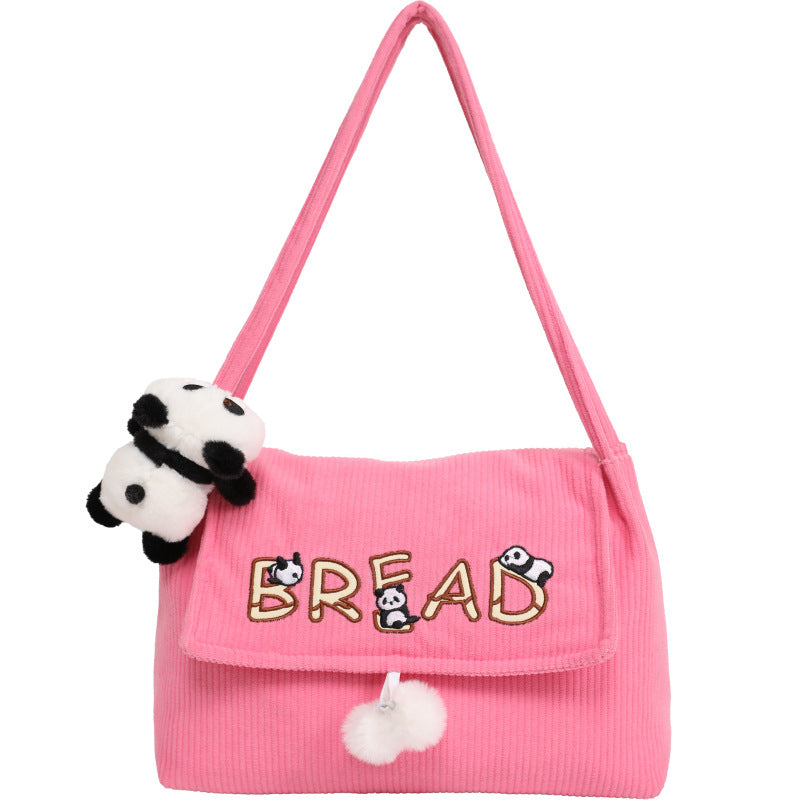 Women's Korean Style Corduroy Canvas Retro Fashion Armpit Bags