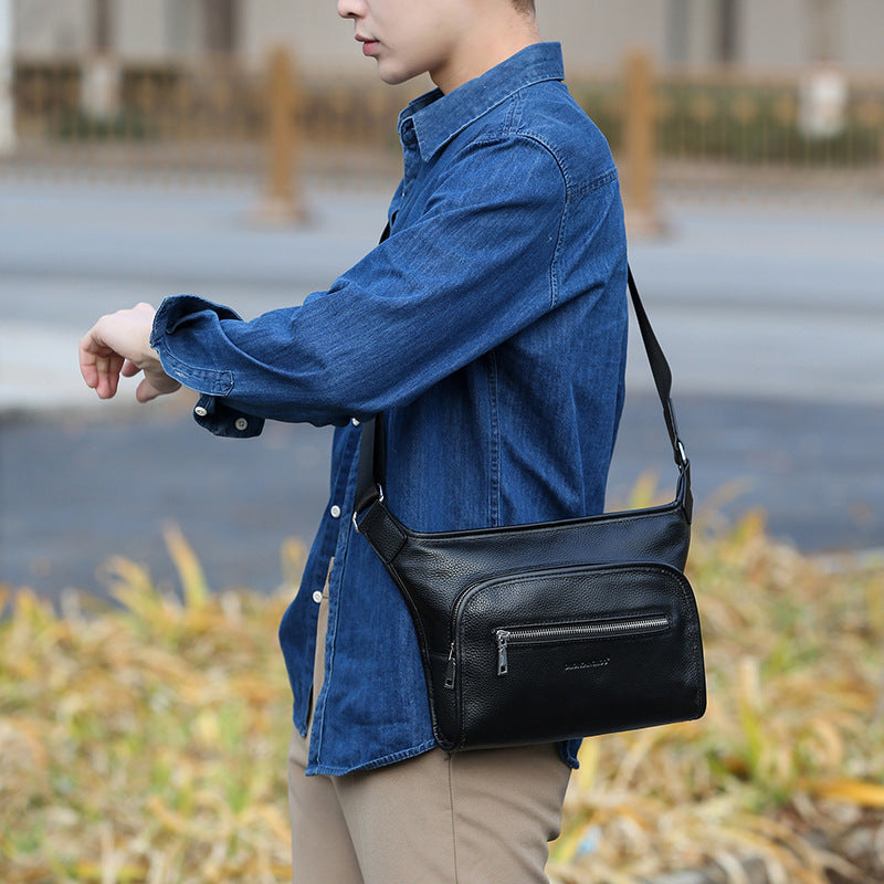 Men's Free Maintenance Oil Leather Business Fashion Men's Messenger Bags