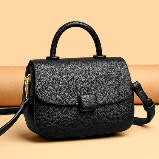 Women's Retro Solid Color Simple Soft Leather Textured Shoulder Bags