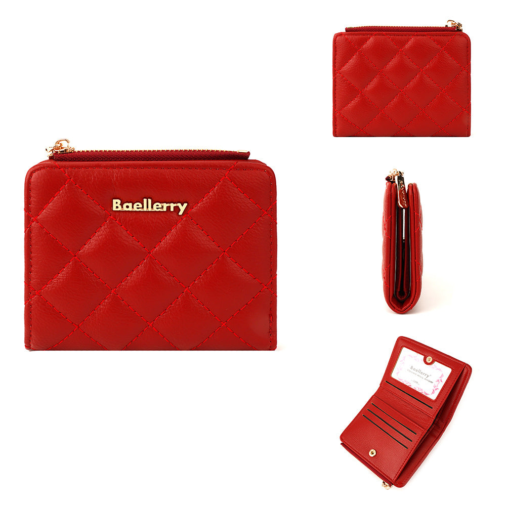 Women's Rhombus Short Solid Color Fashion Purses