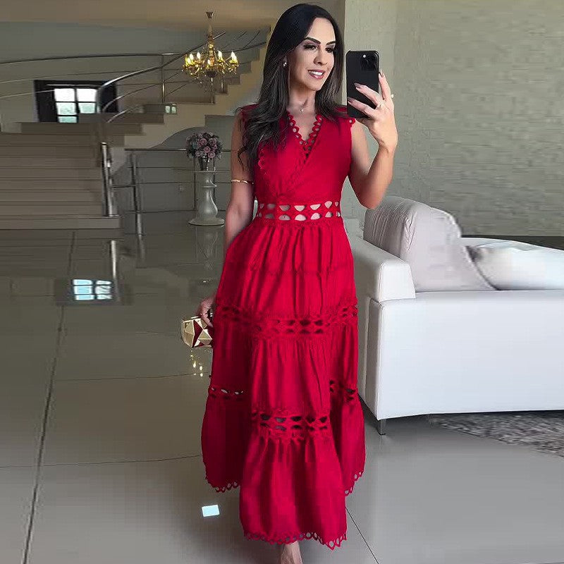 Style Temperament Palace Embroidered Slimming Long Dresses
