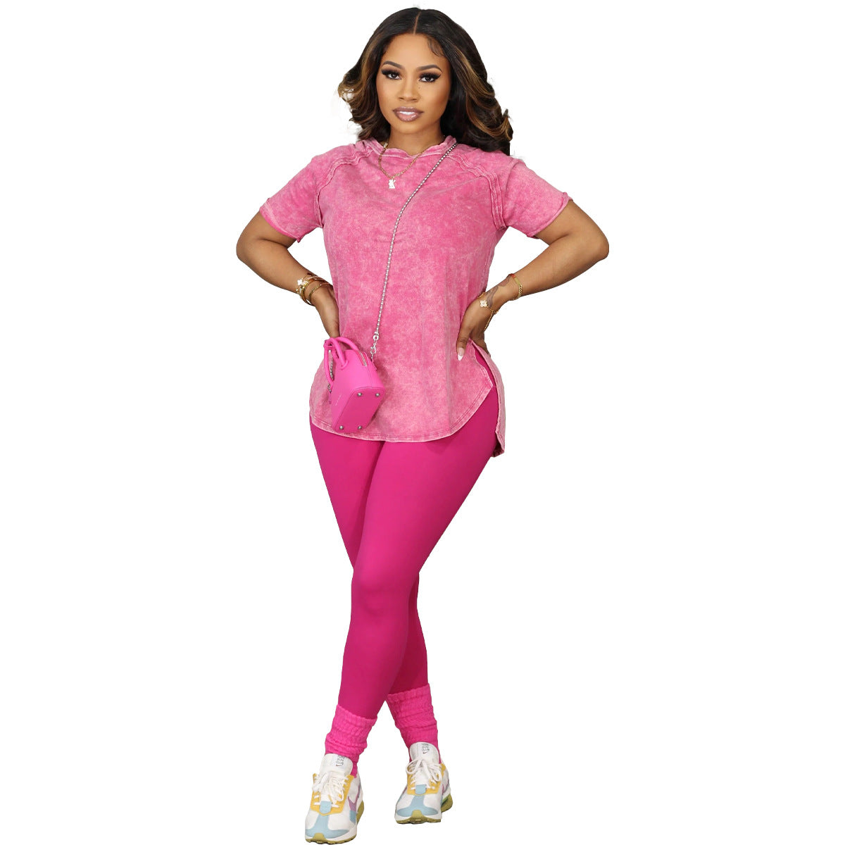 Women's Fashion Wear Printed Casual Sports Two-piece Suits