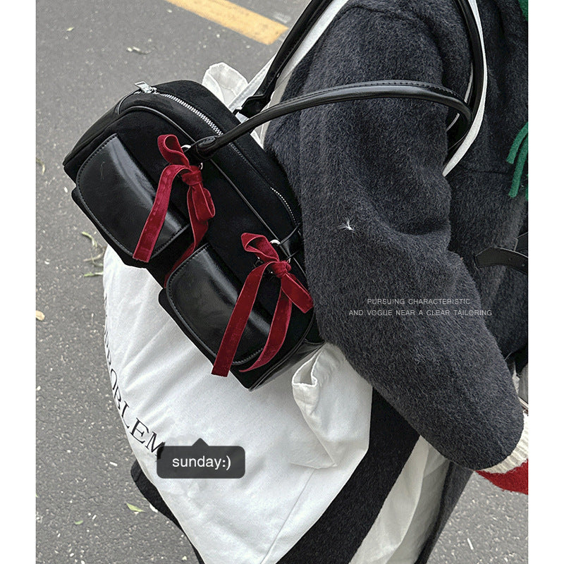 Women's Textured Suede Commuter Minority Fashion Underarm Armpit Bags