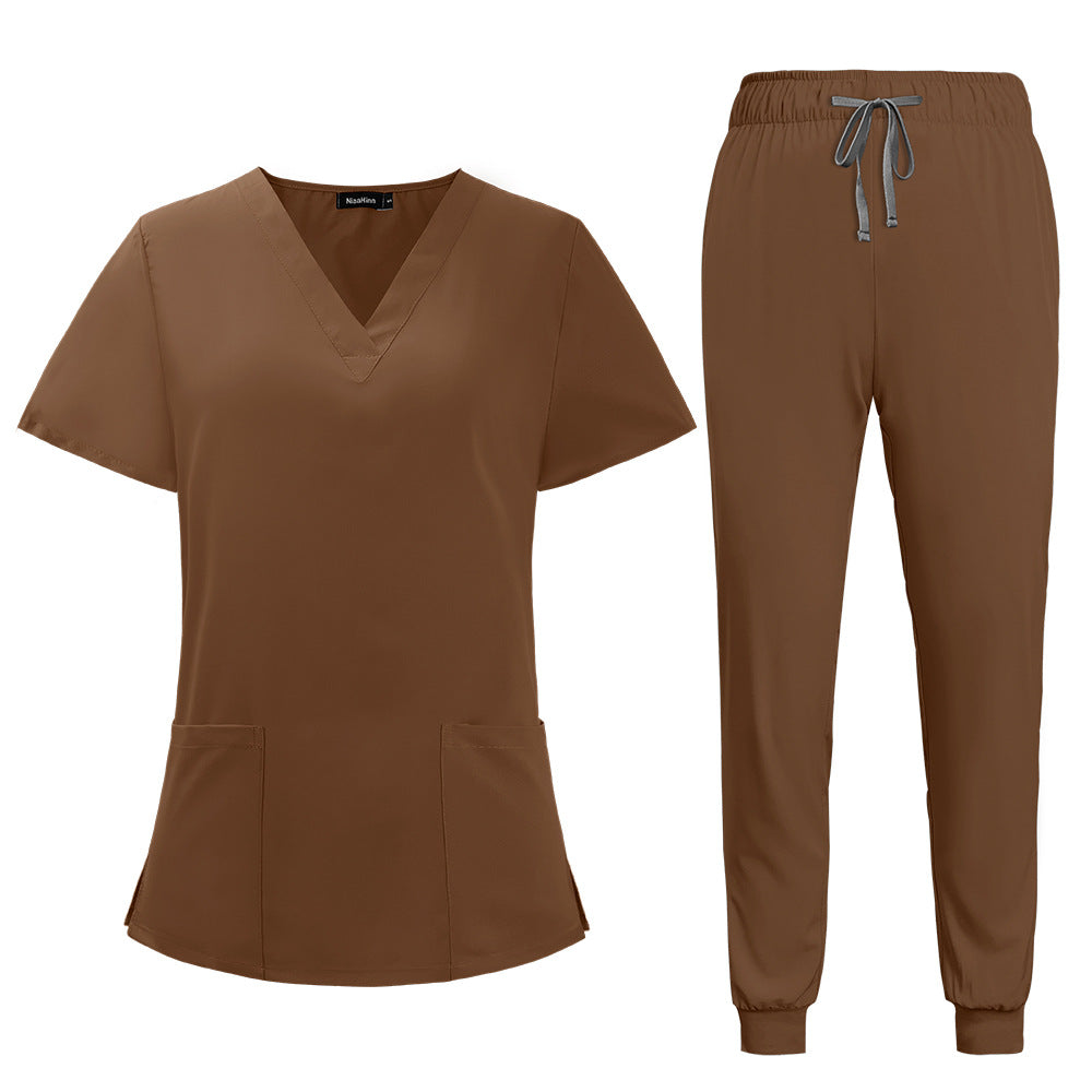 Women's & Men's & Simple Casual Hand Washing Solid Uniform