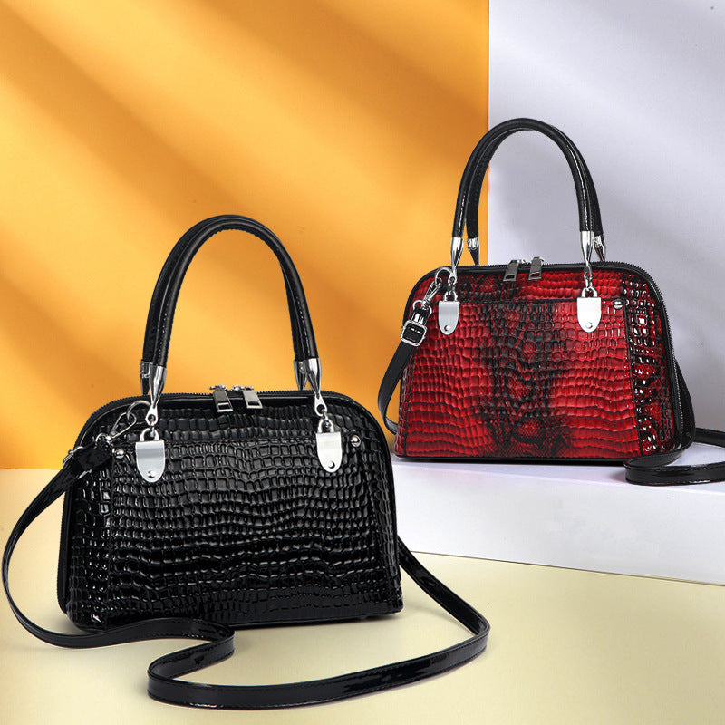 Women's Snakeskin Pattern Portable Large Capacity Elegant Handbags