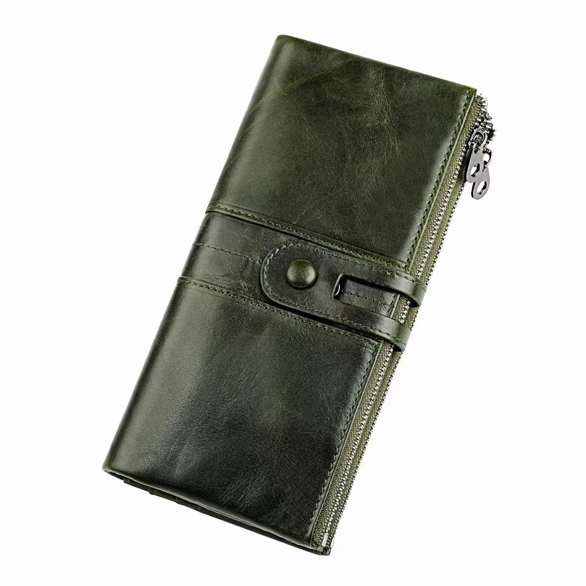Women's Solid Color High-grade Cowhide Long Billfold Ladies Wallets