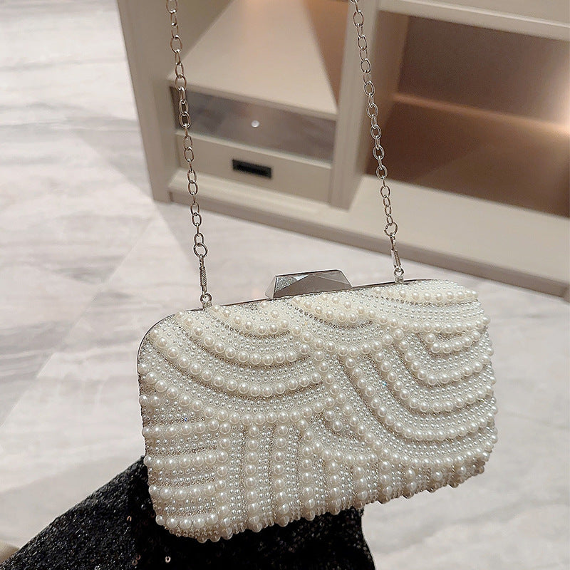 Women's Pearl Dinner Soft Surface Bride Handbags
