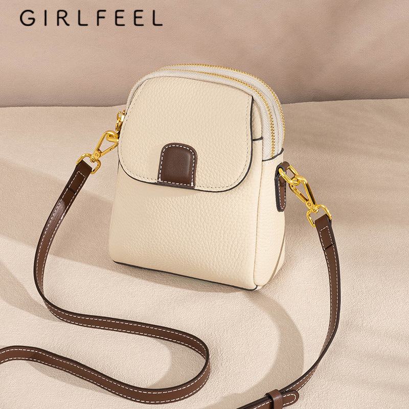 Women's Fashionable Genuine Leather Fashion Mobile High Crossbody Bags