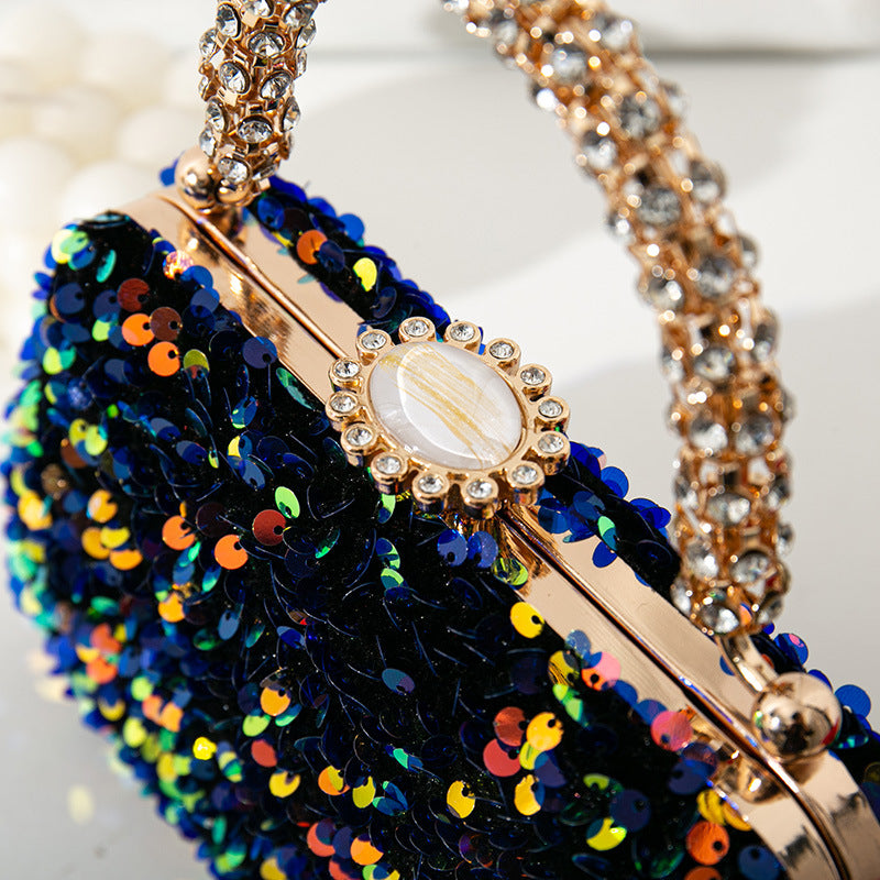 Women's Retro Fashion Dinner Sequined Banquet Portable Evening Bags