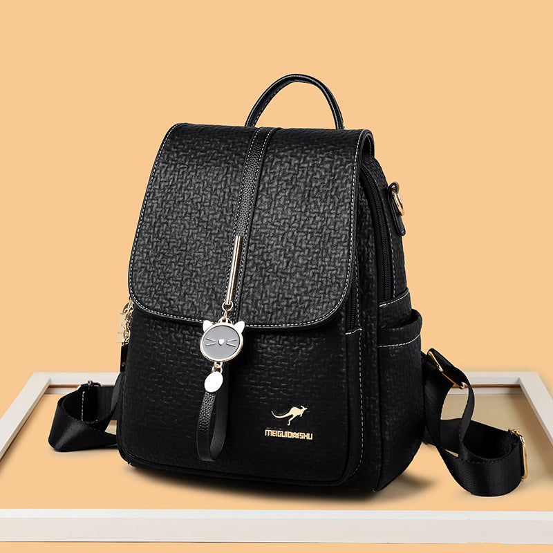 Women's Soft Leather Summer Large Capacity Fashion Backpacks