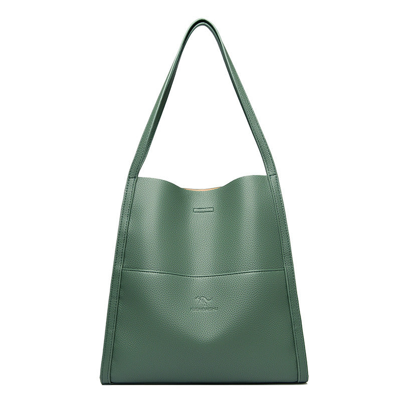 Women's Quality Kangaroo Leather Fashion Large Capacity Bucket Bags