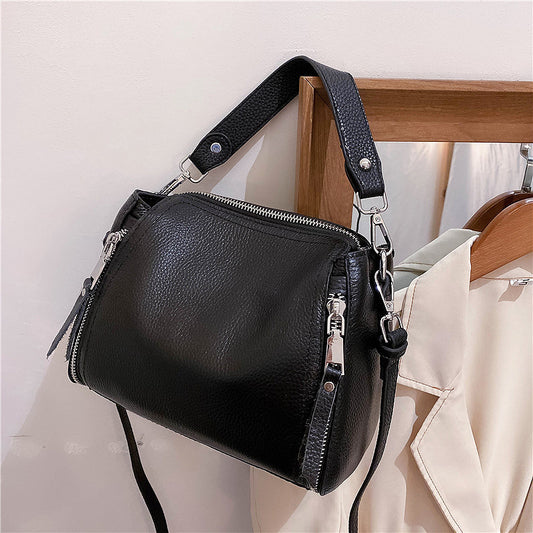 Women's Leather Simple Trendy Top Layer Cattlehide Shoulder Bags