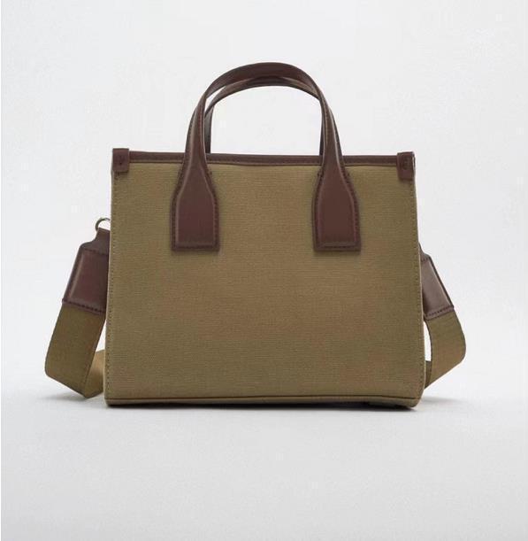 Women's Z Fashionable Canvas Contrast Color Retro Crossbody Bags