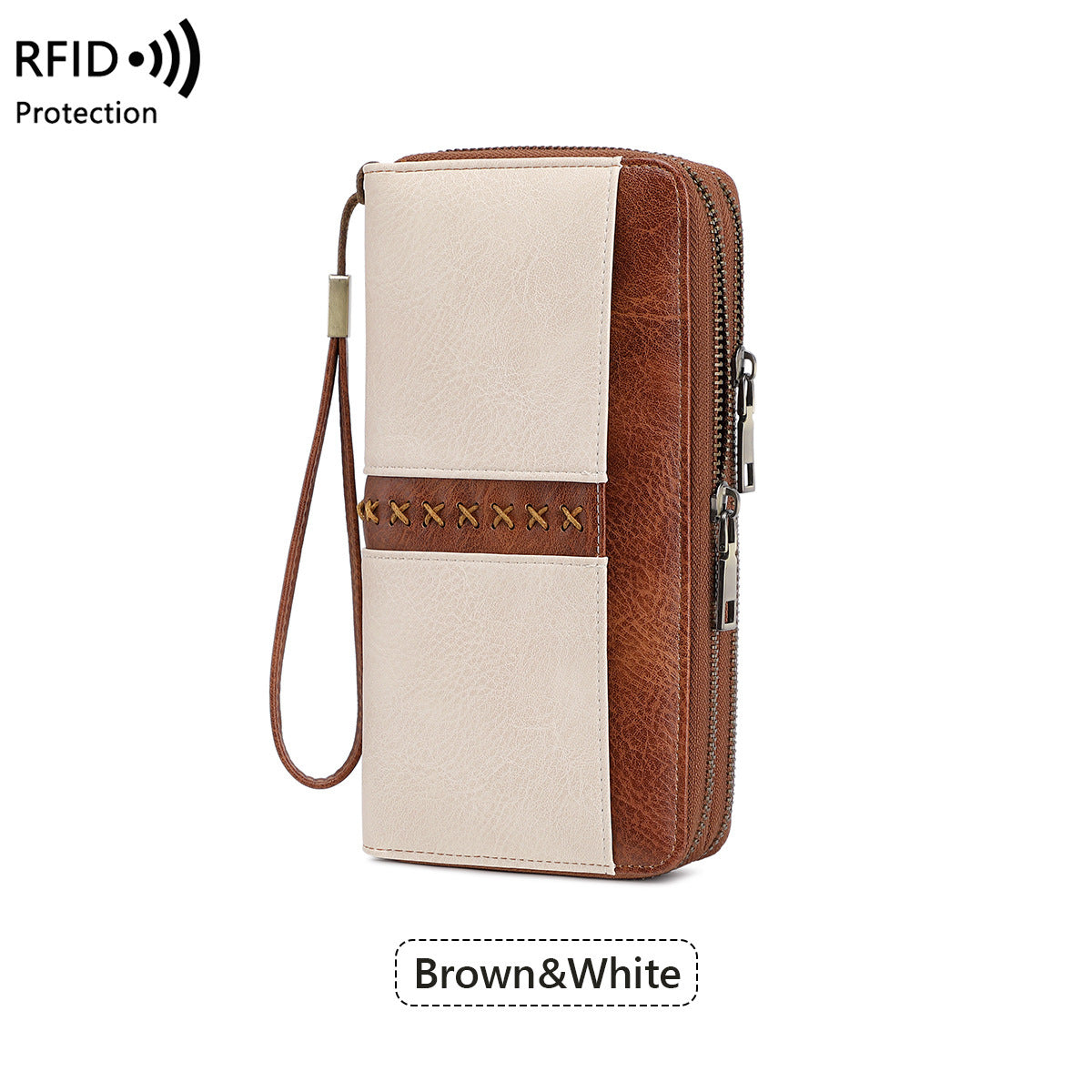 Women's & Men's Retro Contrast Color Long Large Capacity Ladies Wallet