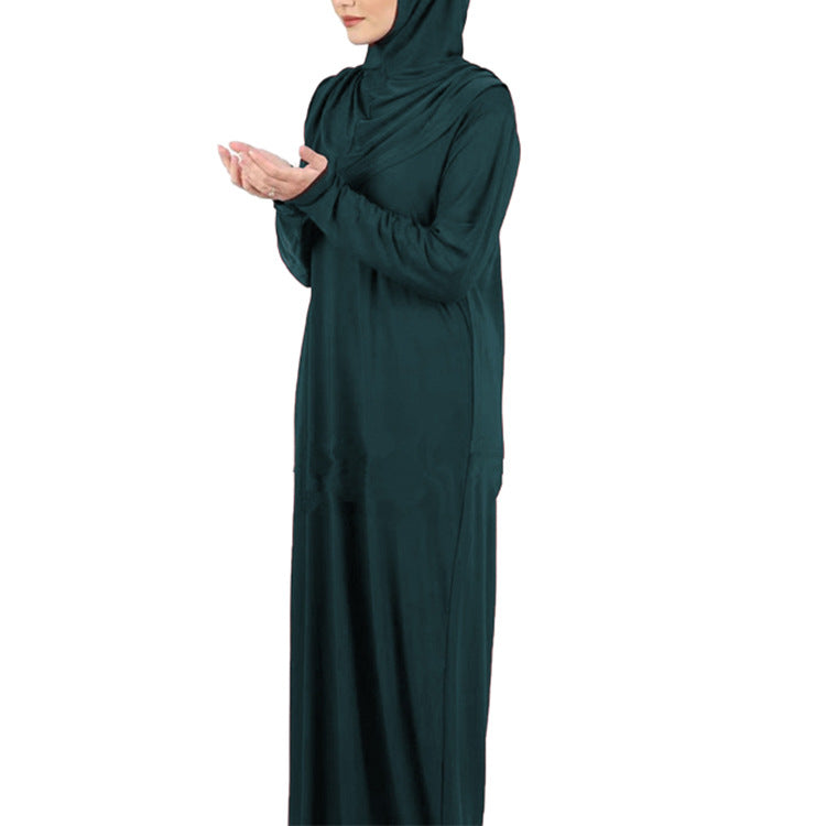 Charming Solid Color Hooded Dress Stitching Dresses