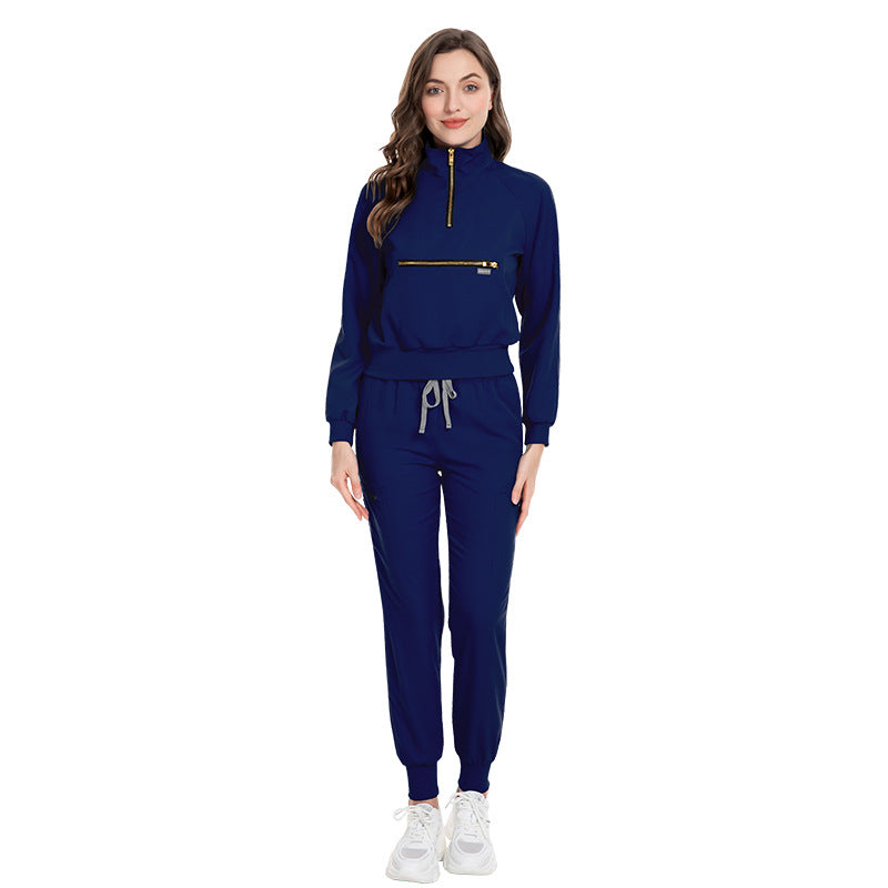 Women's & Men's Sleeve Casual Jogging Surgical Gown Split Hospital Suits