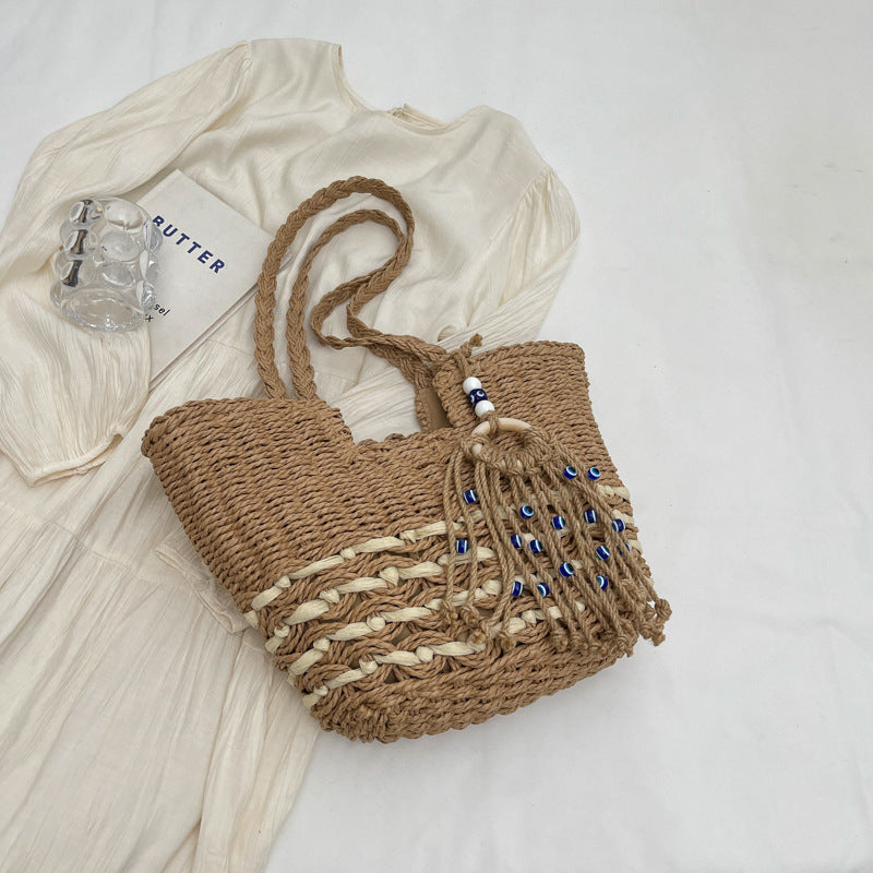 Women's Straw Large Capacity Summer Seaside Beach Tote Bags