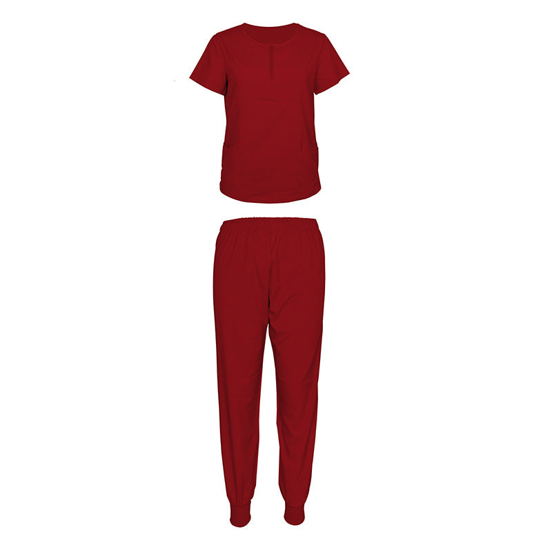 Split Sleeve Beauty Salon Care Work Uniform