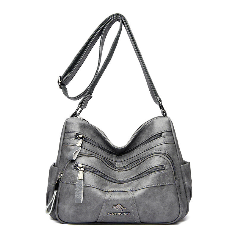 Women's Kangaroo Mom Style Soft Leather Large Capacity Crossbody Bags