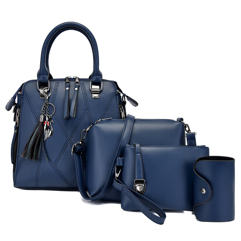 Women's Stitching Simple Large Capacity Portable Handbags