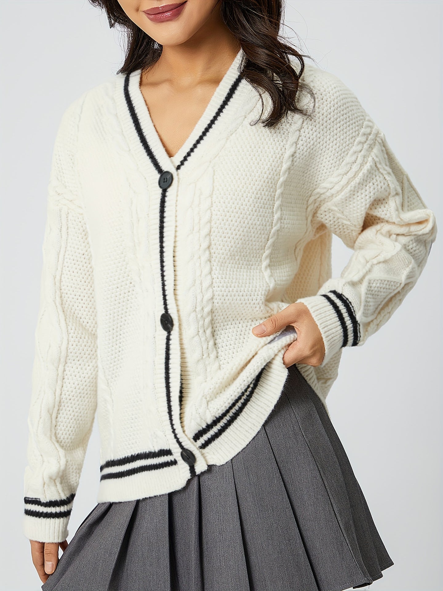 Women's Knitted Embroidered Temperament Loose Casual Outer Sweaters
