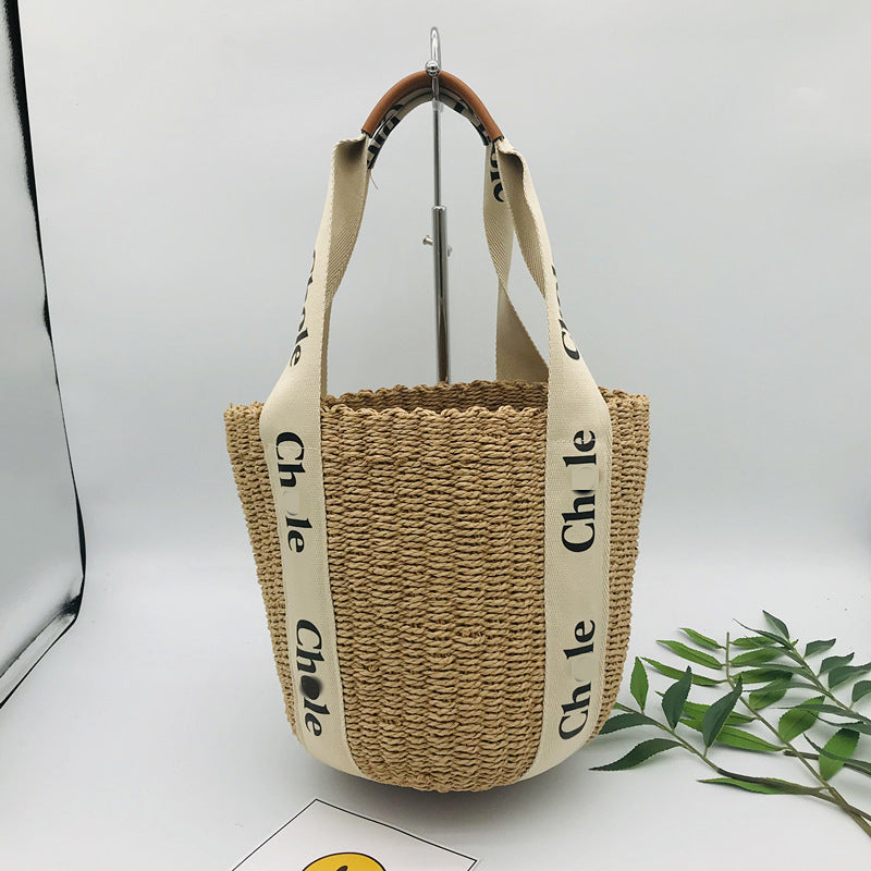 Women's Summer Simple Elegant Ribbon Handmade Woven Shoulder Bags