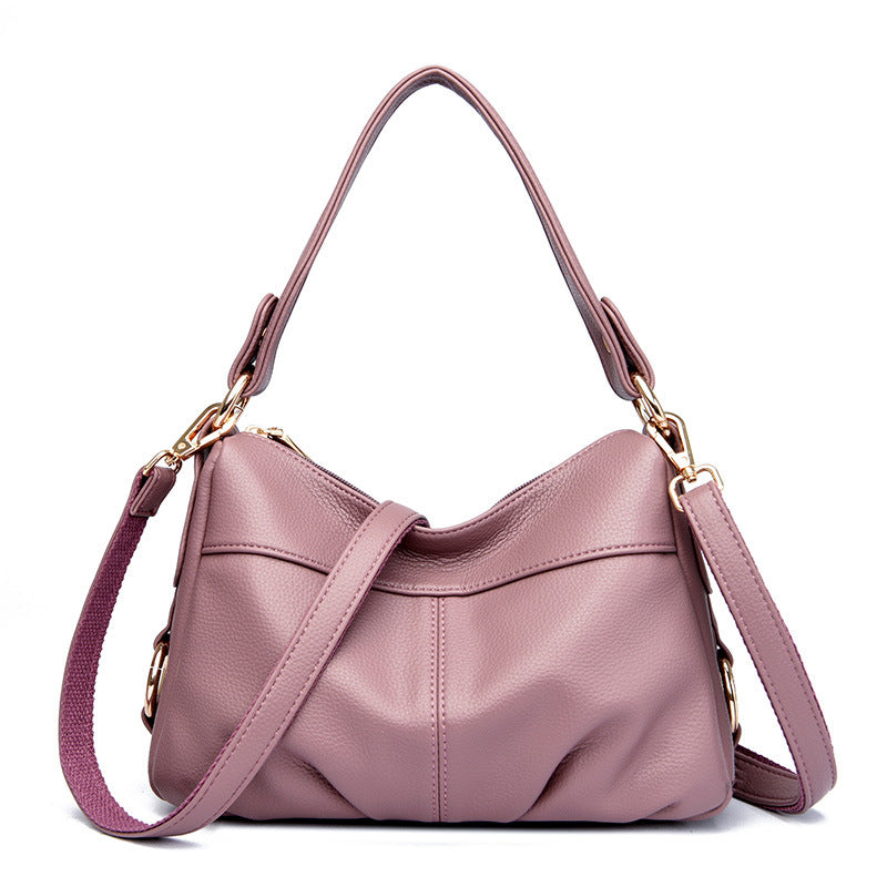 Women's Soft Leather Lightweight Large Capacity Mother's Shoulder Bags